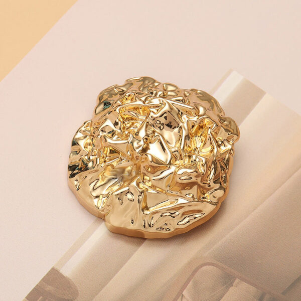 Wrinkled Stone Shaped Metal Hand-Sewn Shank Button 10pcs - Image 4