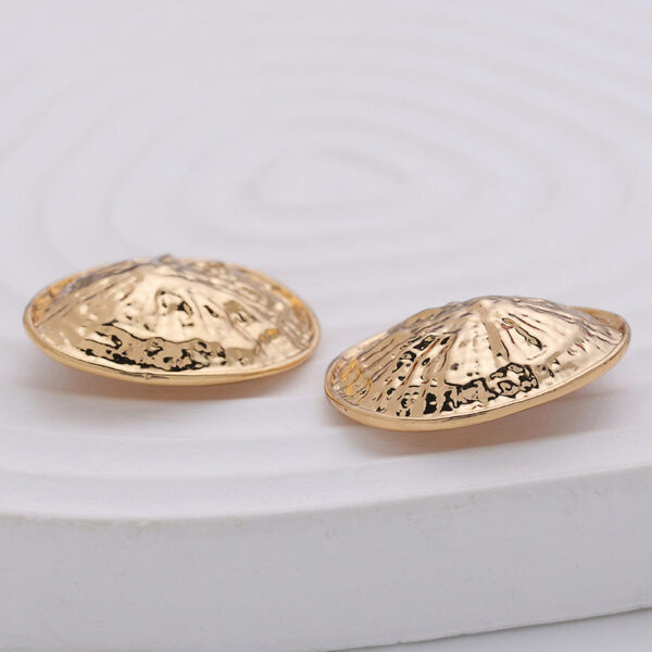 22mm Rose Gold Convex Clam Shell-Shaped Metal Button 10pcs - Image 4
