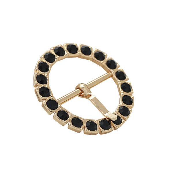 66mm Gold Gear-Shaped Black Diamond Metal Buckle 2pcs