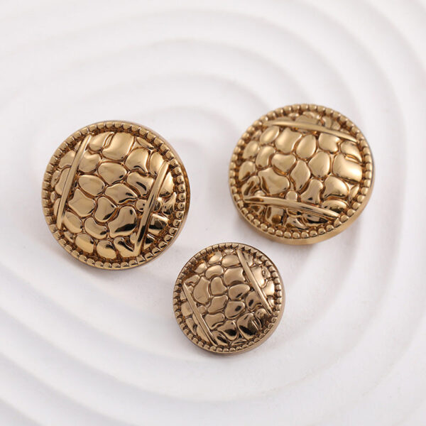 Antique Gold Round Metal Button with Pebble Pattern and Handle 100pcs - Image 4