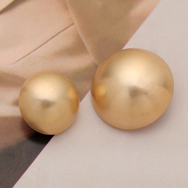 Round Mushroom Brushed Gold Silver Metal Sewing Button 6pcs - Image 3