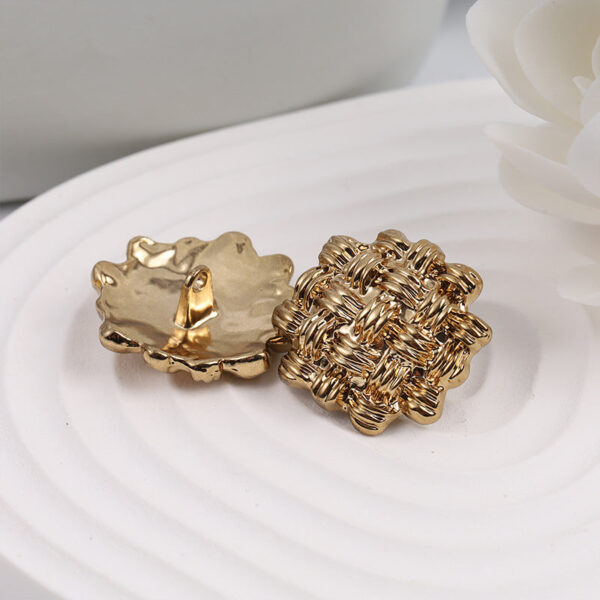 24MM Retro Gold Alloy Metal Sewing Button 10pcs - Image 2