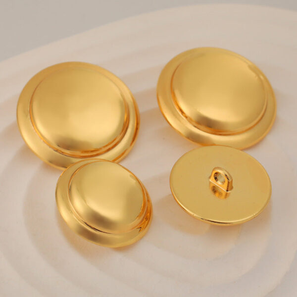 15-25mm Sand Gold UFO-Shaped Sewing Metal Shank Button 10pcs - Image 2