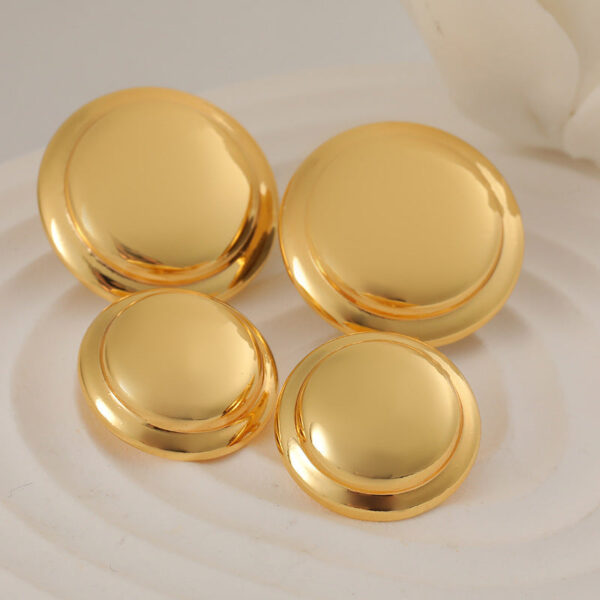 15-25mm Sand Gold UFO-Shaped Sewing Metal Shank Button 10pcs - Image 3