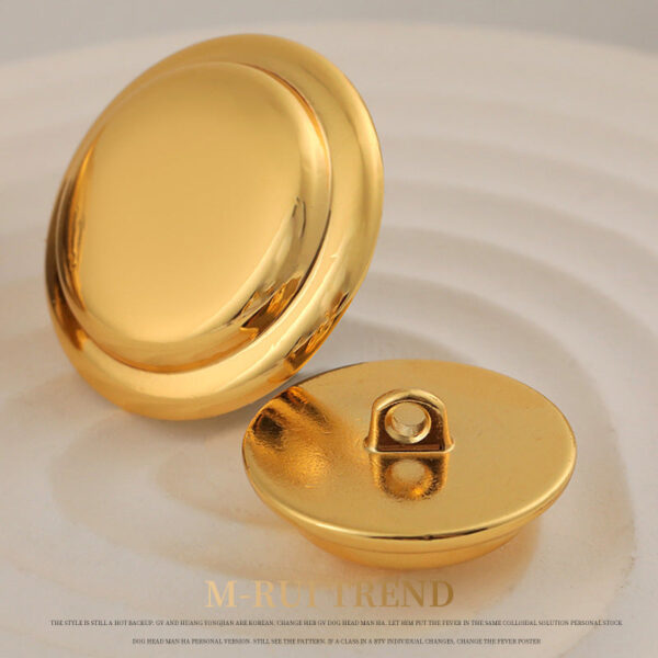 15-25mm Sand Gold UFO-Shaped Sewing Metal Shank Button 10pcs - Image 4