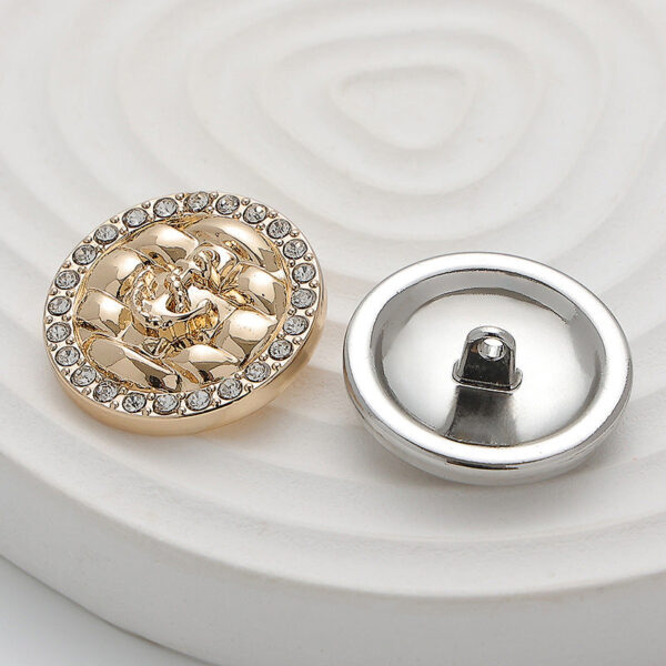 Diamond Anchor Woven Hand-Sewn Metal Button 5pcs - Image 4