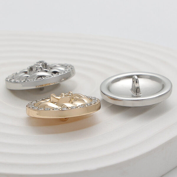 Diamond Anchor Woven Hand-Sewn Metal Button 5pcs - Image 3