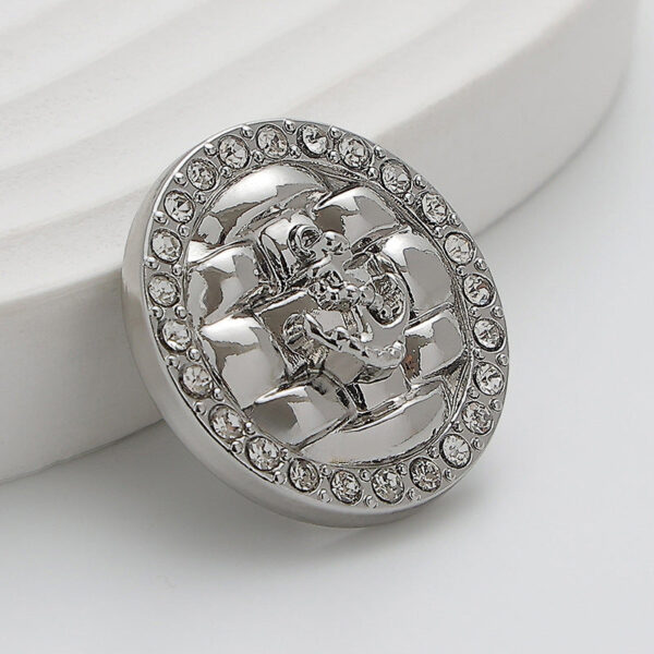 Diamond Anchor Woven Hand-Sewn Metal Button 5pcs - Image 2