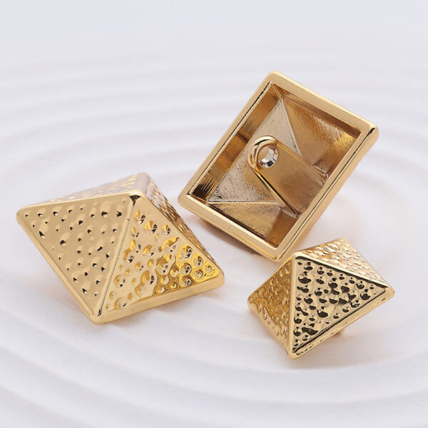 Pyramid Rhombus Sharp-Angled Metal Shank Button 5pcs - Image 2
