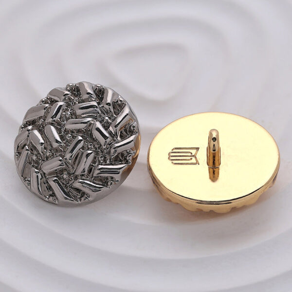 Korean Style Rice-Grain Embossed Round Metal Sewing Buttons 10pcs - Image 3