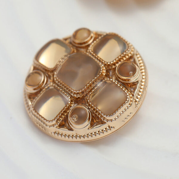 18-23mm Rose Gold Metal Shank Buttons for College Style Coats 3pcs - Image 3