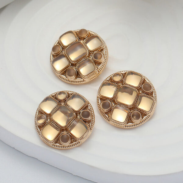 18-23mm Rose Gold Metal Shank Buttons for College Style Coats 3pcs - Image 4
