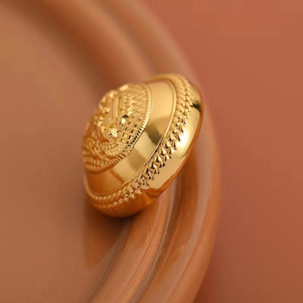 24L Vintage Gold Double Lions Elegant Hand-Sewn Metal Button 10pcs - Image 3