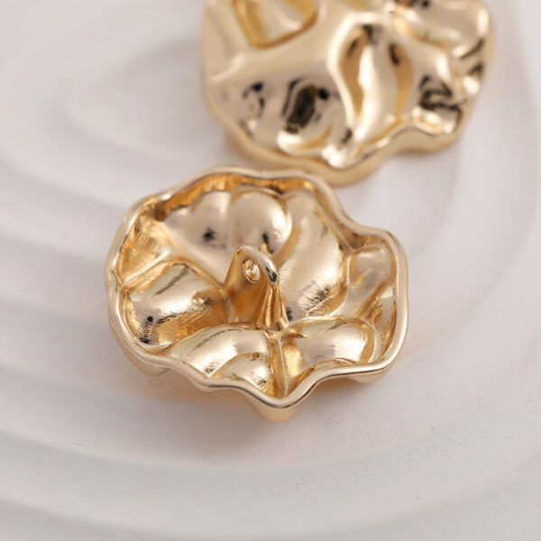 Retro Clothing Coral Golden Metal Shank Buttons 10pcs - Image 4