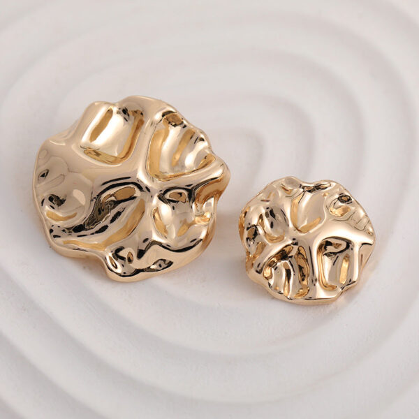 Retro Clothing Coral Golden Metal Shank Buttons 10pcs - Image 3