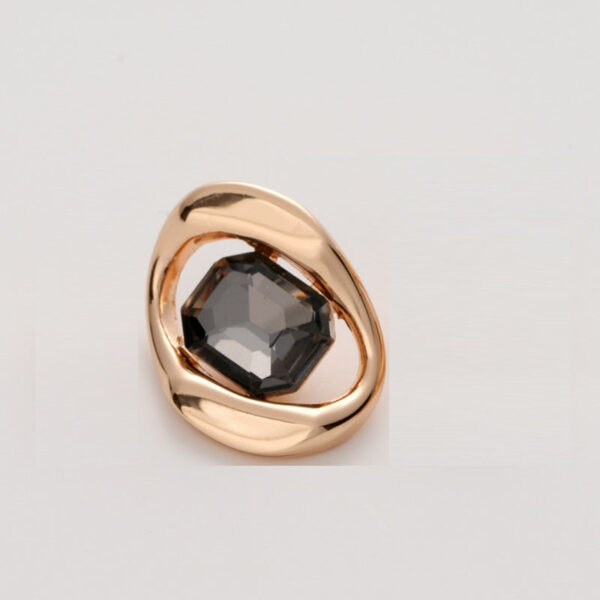High-End Square Diamond Irregular Geometric Metal Button 5pcs - Image 3
