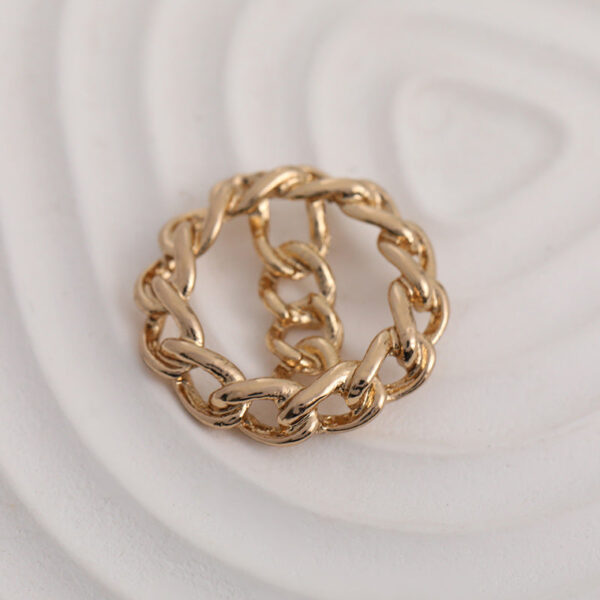 21mm Handbag Four-Leaf Clover Bow Bracelet Gold Metal Buttons 5 Pack - Image 3