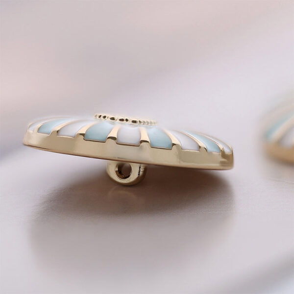 23mm Metal Sky Blue Daisy Round Exquisite Button 6pcs - Image 4