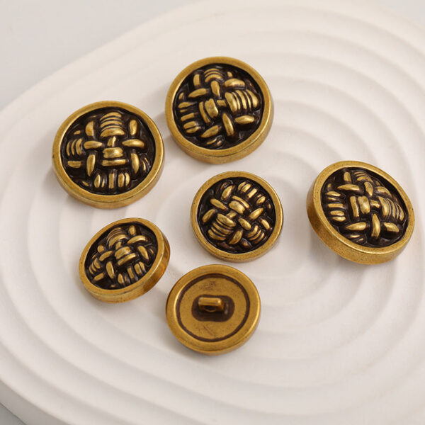 Vintage Trendy British Knot-Shaped Metal Buttons 10pcs - Image 3
