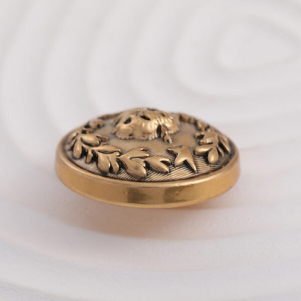 15-23mm British Antique Gold Crown and Laurel Leaf Metal Button 10pcs - Image 4