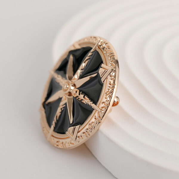 35mm Eight-Pointed Star Trendy Metal Brooch Men's Badge 2pcs