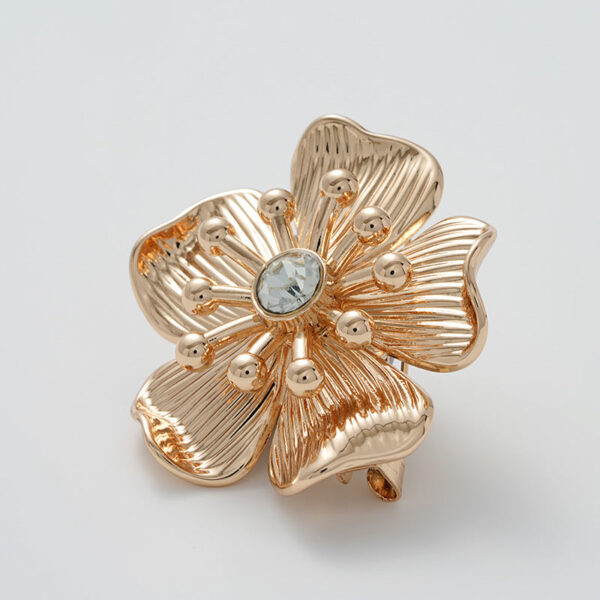 43mm Fashion Flower Rhinestone Metal Brooch for Coat Dress 2pcs - Image 5