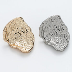28mm Curved Wrinkled Relief Pattern Metal Button 6pcs