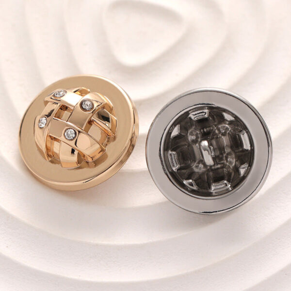 Diamond Mushroom Geometric Arch-Shaped Metal Button 6pcs - Image 2
