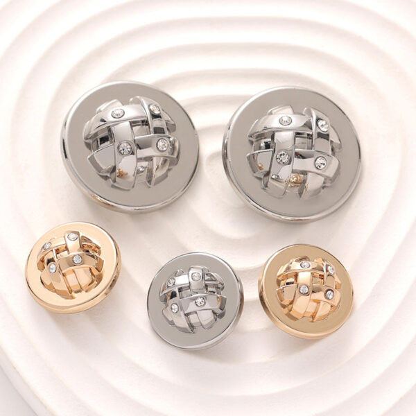Diamond Mushroom Geometric Arch-Shaped Metal Button 6pcs - Image 3
