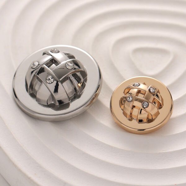 Diamond Mushroom Geometric Arch-Shaped Metal Button 6pcs - Image 5