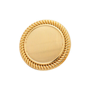 Classic and Simple Striped Gold Metal Button with Handle 10pcs