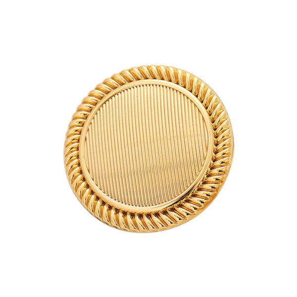 Classic and Simple Striped Gold Metal Button with Handle 10pcs