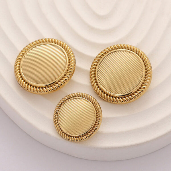 Classic and Simple Striped Gold Metal Button with Handle 10pcs - Image 3