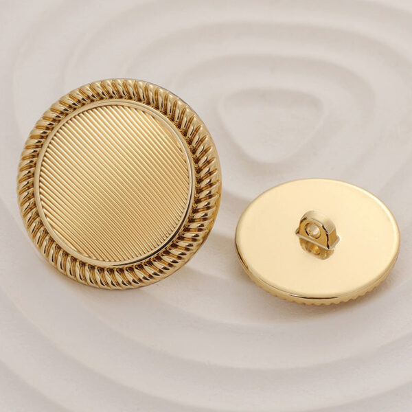 Classic and Simple Striped Gold Metal Button with Handle 10pcs - Image 2