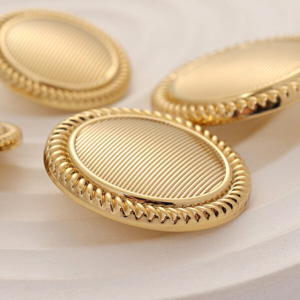 Classic and Simple Striped Gold Metal Button with Handle 10pcs - Image 4