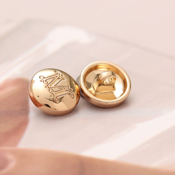 12mm M Letter Mushroom-Shaped Round Metal Sewing Button 10pcs - Image 5