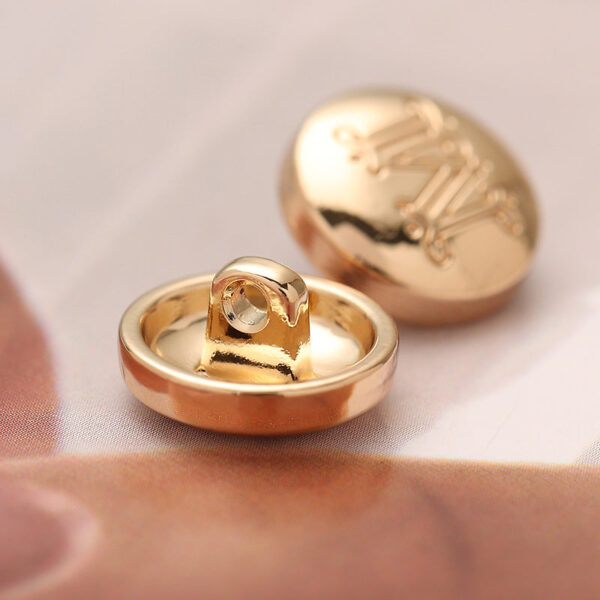 12mm M Letter Mushroom-Shaped Round Metal Sewing Button 10pcs - Image 2