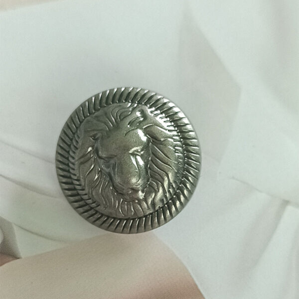 British College Style Lion Head Pattern Vintage Golden Metal Button 10pcs - Image 5
