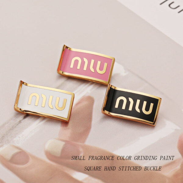 22-28mm MIU Rectangular Metal Sewing Decorative Button 2pcs - Image 2