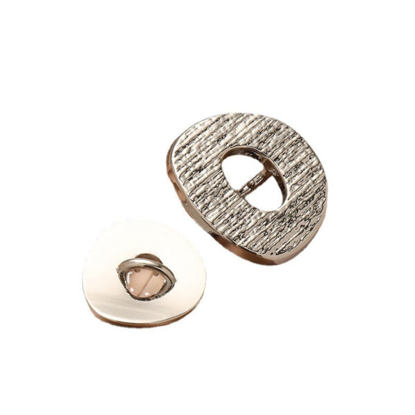 Hemp Pattern Hand-Sewn Metal Casual Coat High-Stem Button 6pcs - Image 2