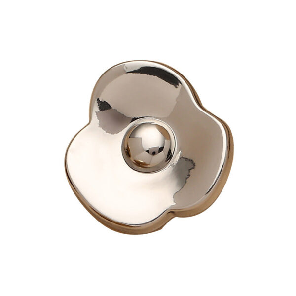 Clover-Shaped Gold and Silver Zinc Alloy Metal Button 6pcs - Image 6