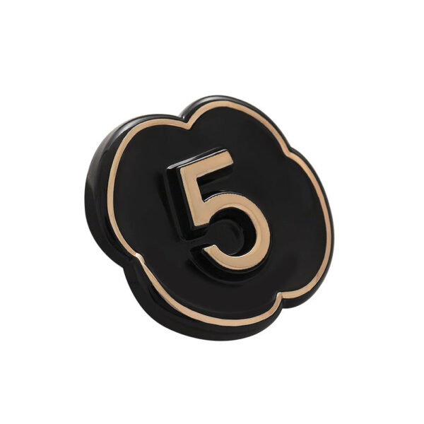 Number 5 Lacquer Pearlescent Floral Metal Hand-Sewn Button 10pcs - Image 4