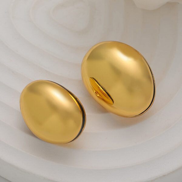 Hollow 3D Oval Egg-Shaped Metal Button 5pcs - Image 3