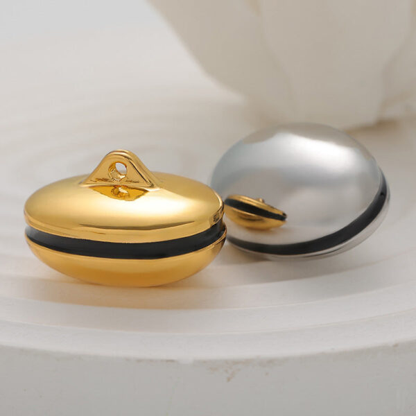 Hollow 3D Oval Egg-Shaped Metal Button 5pcs - Image 4