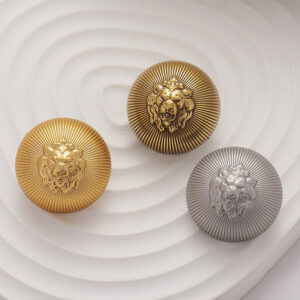 Lion Head Mushroom Vintage Metal Button with Handle 6 Pack