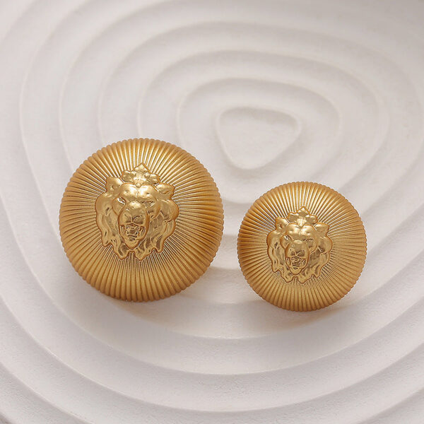 Lion Head Mushroom Vintage Metal Button with Handle 6 Pack - Image 3