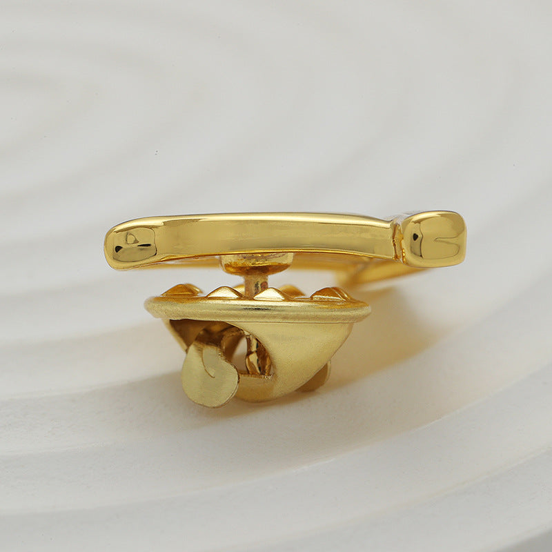 Rose Gold and Silver Luxury Metal Boat-Shaped Brooch Pin 3 Pack - Image 2