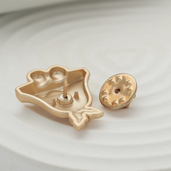 Vintage Christmas Bell Matte Gold and Silver Alloy Brooch 4pcs - Image 2