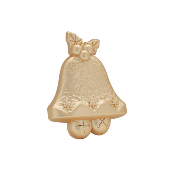 Vintage Christmas Bell Matte Gold and Silver Alloy Brooch 4pcs - Image 4
