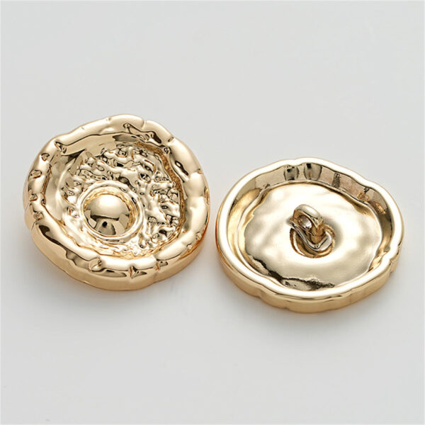 Retro and High-End Concave Irregular Metal Shank Button 5pcs - Image 4